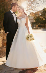D2152 White Gown with Java Tulle Illusion front