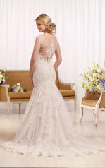 D2162 Ivory Lace and Regency Organza over Almond Gown back