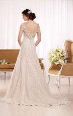 D2167 Ivory Lace and Tulle over Ivory Gown with Porcelai back