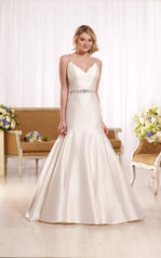 D2177 Ivory Gown with Porcelain Tulle illusion front