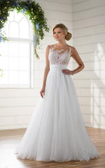 D2183 Ivory Gown with Ivory Tulle Illusion front