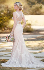 D2196 Ivory Lace and Tulle over Ivory Imperial Crepe wit back