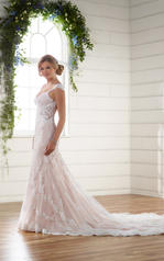 D2205 Ivory Lace and Tulle over Maple Imperial Crepe wit detail