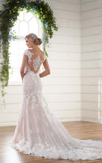 D2205 Ivory Lace and Tulle over Maple Imperial Crepe wit back