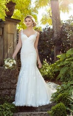 D2208 Ivory Lace over Ivory Gown with Ivory Tulle Illusi front