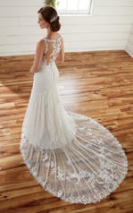 D2208 White Lace Over White Gown With Java Tulle Illusio back