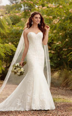 D2209 White Lace And Regency Organza Over White Gown front