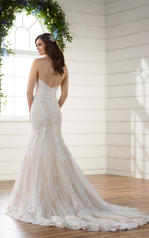D2209 Ivory Lace and Regency Organza over Champagne Gown back