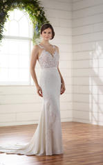 D2215 Ivory Gown with Ivory Tulle Illusion and Natural G front