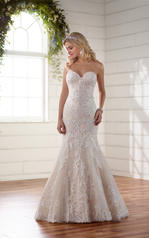 D2267 Ivory Lace and Regency Organza over Champagne Gown front