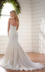 D2267 Ivory Lace and Regency Organza over Champagne Gown back