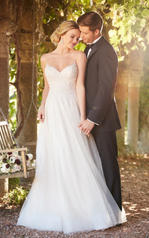 D2280 Ivory Gown With Ivory Tulle Illusion front