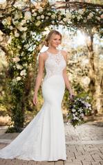 D2342 Ivory Gown with Ivory Tulle Illusion front