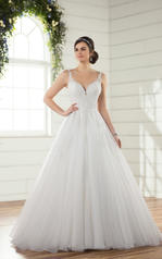 D2343 Ivory Silver Lace over Ivory Gown with Ivory Tulle front