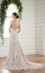 D2362 Ivory Lace and Tulle over Ivory Gown with Porcelai back