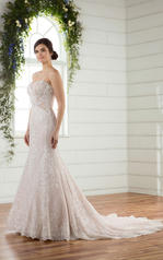 D2366 Ivory Lace and Tulle over Ivory Gown with Porcelai detail