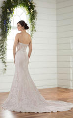D2366 Ivory Lace and Tulle over Ivory Gown with Porcelai back