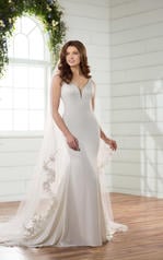D2378 Ivory Gown with Java Tulle Illusion front
