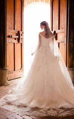D2379 Ivory Silver Lace Over Antique Ivory Gown With Ivo back