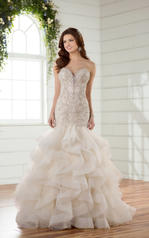 D2389-CL Almond Tulle and Ivory Regency Organza over Champa front