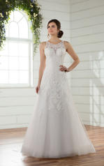 D2391 Ivory Lace and Tulle over Ivory Gown with Ivory Tu front