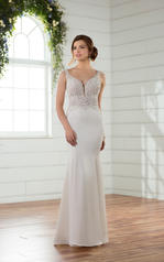 D2394 Ivory Gown with Ivory Tulle Illusion front