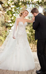 D2398 Ivory Silver Lace over Antique Ivory Gown front