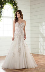 D2398 Ivory Silver Lace over Antique Ivory Gown front