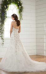 D2398 Ivory Silver Lace over Antique Ivory Gown back