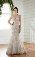 D2399 Ivory Silver Lace over Antique Ivory Gown front