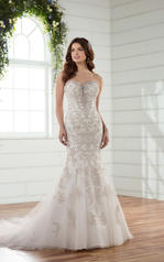 D2401 Ivory Silver Lace over Antique Ivory Gown front