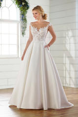 D2798 Ivory Gown/Sheer Ivory Bodice/Ivory Tulle Illusion front