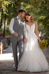 D2810 (iv-iv) Ivory Gown With Ivory Tulle Plungefffaf2 front
