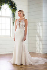 D2835 (iv-iv)ivory Gown With Ivory Tulle Illusionfffaf2 front