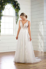 D3023 (iviv-iv)ivory Lace Tulle And Regency Organza Over front