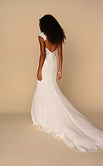 Emery Ivory Gown With Ivory Tulle Plunge back