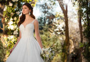 D2343 Ivory Silver Lace Over Ivory Gown With Ivory Tulle detail