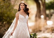 D2363 Ivory Lace And Tulle Over Ivory Gown With Ivory Tu detail