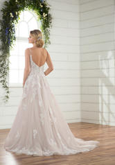 D2363 Ivory Lace And Tulle Over Ivory Gown With Ivory Tu back