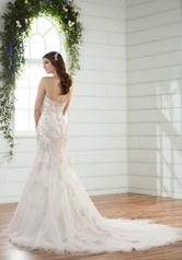 D2401 White Silver Lace Over White Gown back
