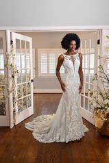 D3153 (iviv-iv) Ivory Lace And Tulle Over Ivory Gown Wit front