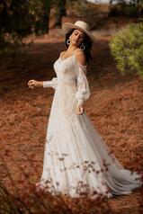 Freya Ivory Lace And Tulle Over Hazelnut Imperial Crepe front