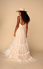 Harlo Ivory Lace And Tulle Over Honey Gown back