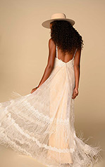 Harlo Ivory Lace And Tulle Over Honey Gown back