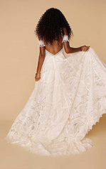 India Ivory Lace And Tulle Over Ivory Gown back