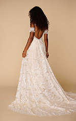 India Ivory Lace And Tulle Over Ivory Gown back