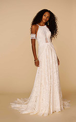India Ivory Lace And Tulle Over Ivory Gown front