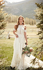 India Ivory Lace And Tulle Over Ivory Gown front
