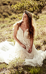 Joey Ivory Lace And Tulle Over Ivory Gown With Ivory Tu front