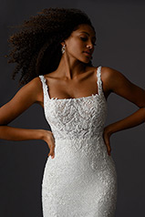 LE1106 Ivory Lace And Tulle Over Ivory Gown With Ivory Tu detail